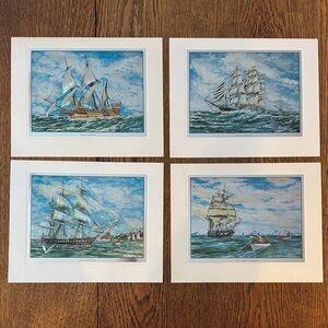 Nautical Color-Etch Foil Reproductions of 4 Ships by William McCarroll